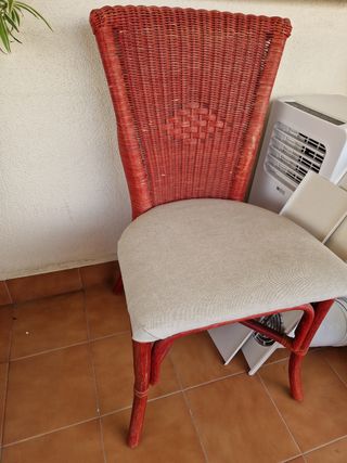 Dormitorio completo madera y mimbre