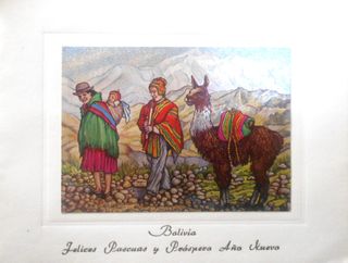 Cartolina Augurale Boliviana (originale) Unica
