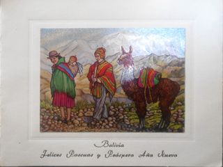 Cartolina Augurale Boliviana (originale) Unica