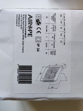 Extractor de baño Airope Silenta 100