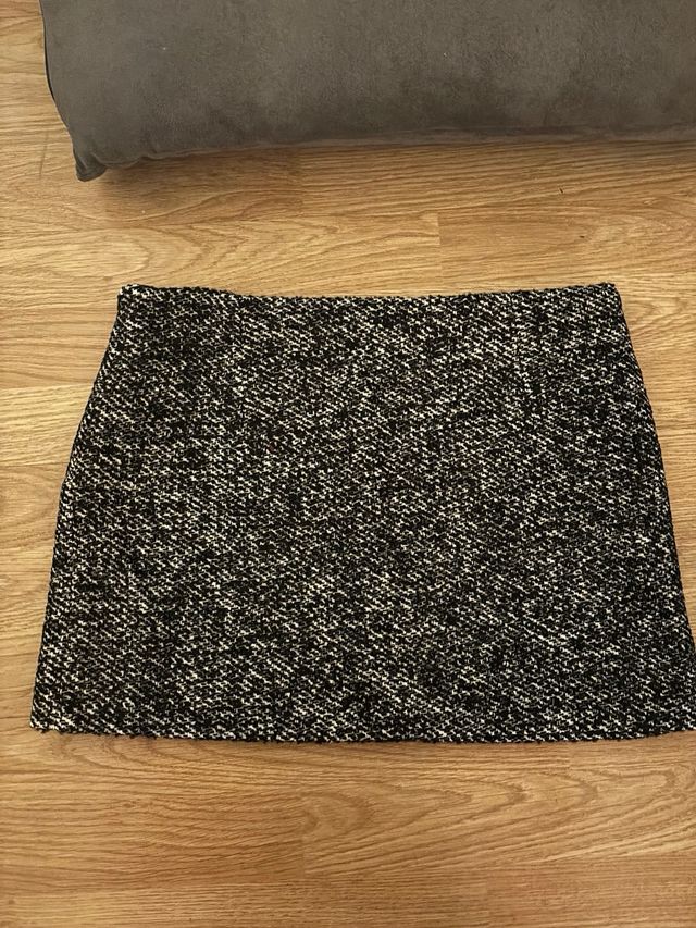 Falda corta punto grueso lana y algodón 