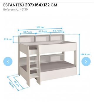 Litera con estabteria reversible