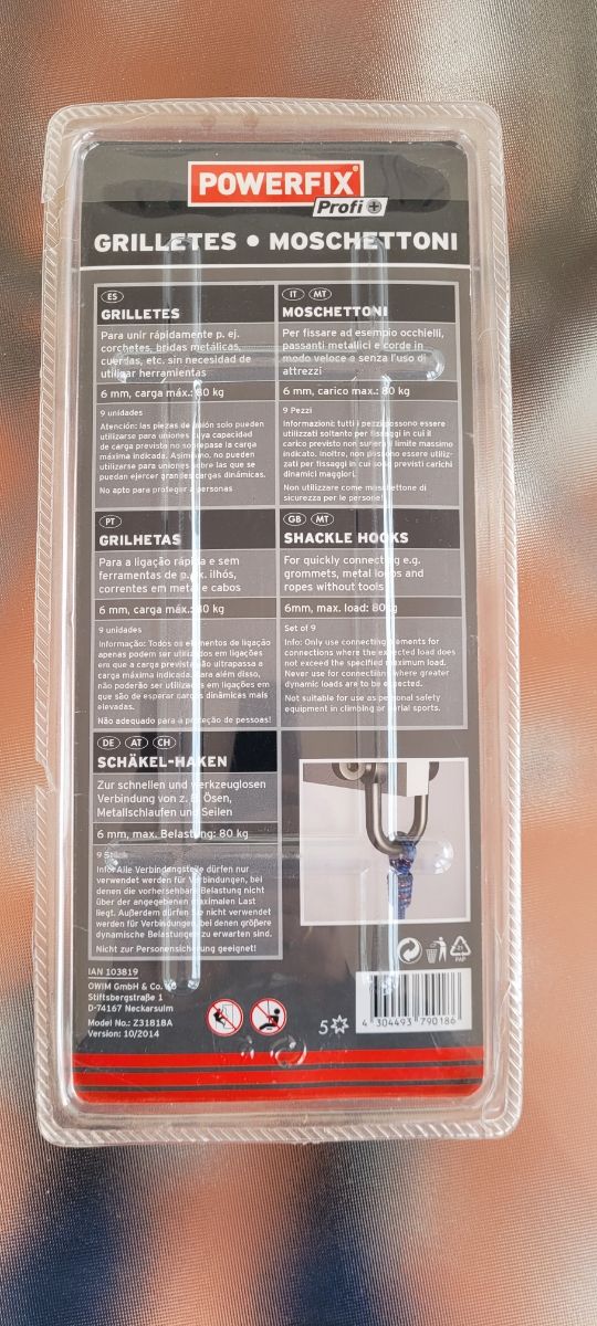 Grilletes o mosqueteros. 9 unidades