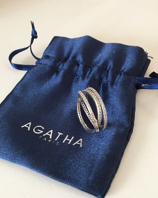 Anillo de plata y circonitas Croisee Agatha Paris