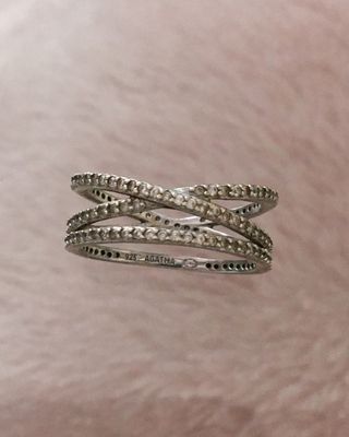 Anillo de plata y circonitas Croisee Agatha Paris