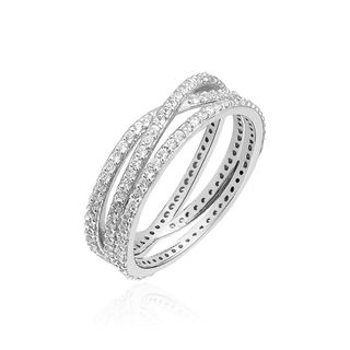 Anillo de plata y circonitas Croisee Agatha Paris