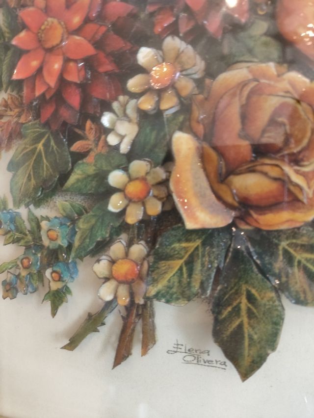 Cuadro Elena Olivera con su marco