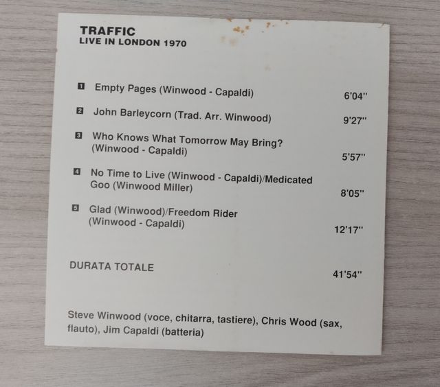 Traffic - Live in London CD