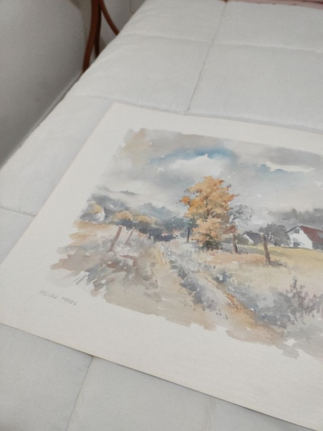 Litografía paisaje, juego de dos