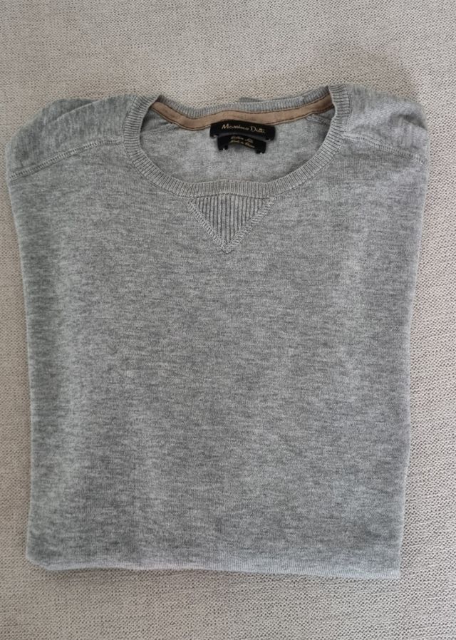 Jersey gris Massimo Dutti cuello redondo