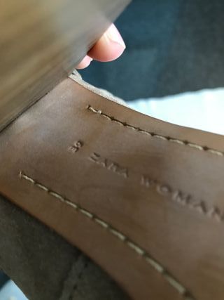 Botas/botín chulísimas  zara flecos n38 taupe piel