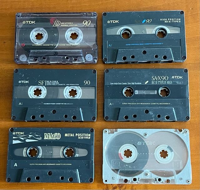 6 TDK TAPE D SF SA SAx MA MA-R normal chrome metal