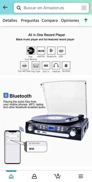Tocadiscos Bluetooth