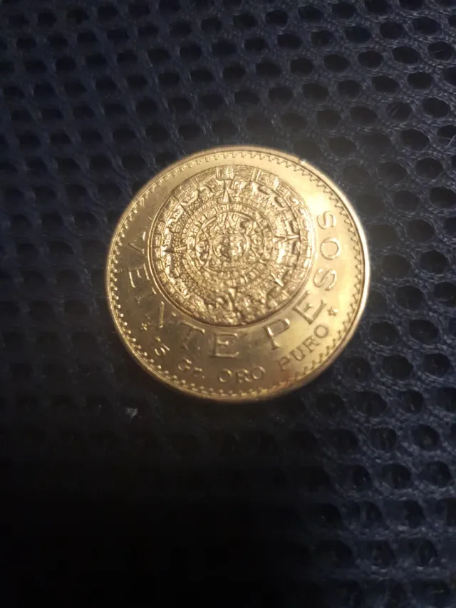 10 pesos de Oro, 20 pesos Calendario Azteca, 20 fr
