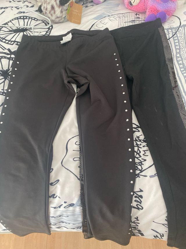 Mallas negras con strass y brillo