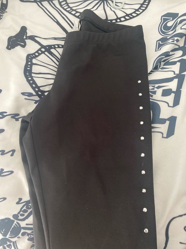 Mallas negras con strass y brillo