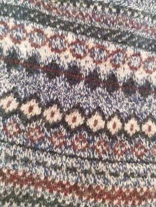 Jersey Lambswool Rich Fair Isle Jumper  Blue twisr