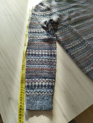 Jersey Lambswool Rich Fair Isle Jumper  Blue twisr