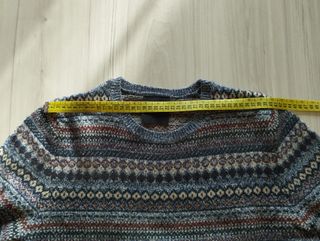 Jersey Lambswool Rich Fair Isle Jumper  Blue twisr