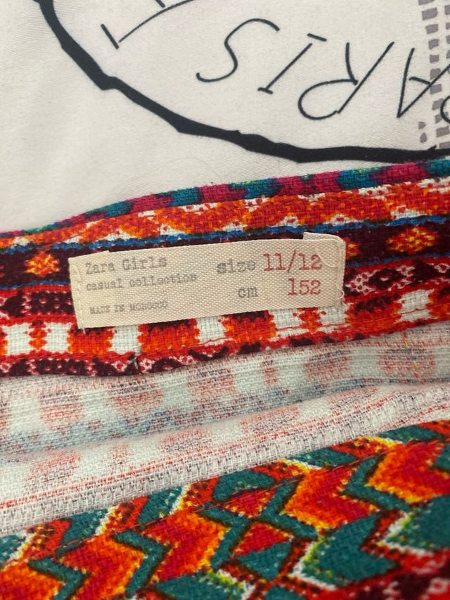 Falda colorines recta