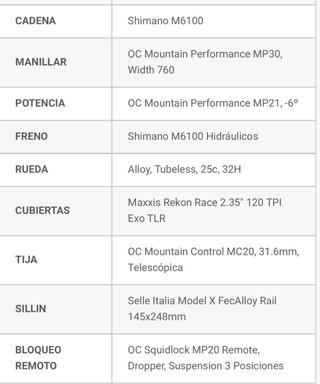 Bicicleta Orbea OIZ M30 2023 Doble de Carbono