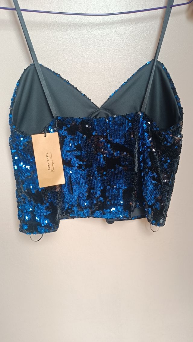 Blusa de tirantes lentejuelas