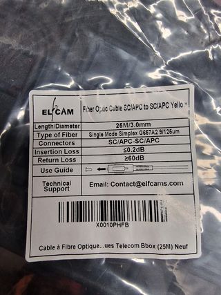 Kit latiguillo de fibra óptica 25 metros