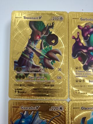 4 CARTAS POKEMON DORADAS