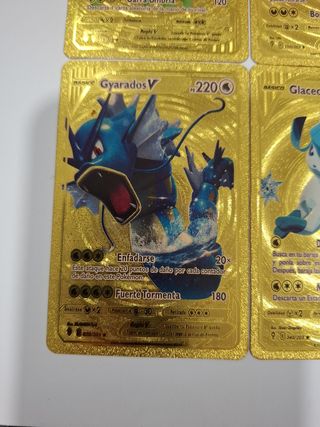 4 CARTAS POKEMON DORADAS