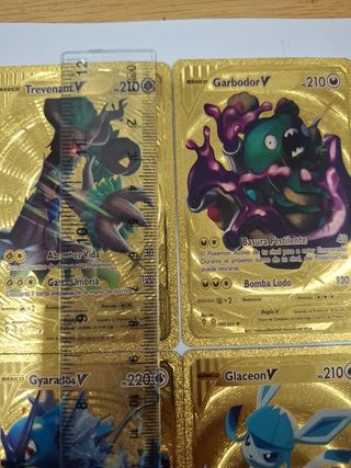 4 CARTAS POKEMON DORADAS