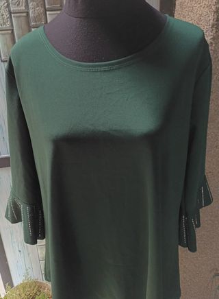 Blusa con Manga de 3/4 fabricada en Italia