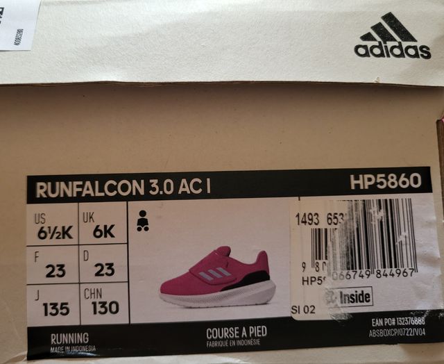 Adidas n.23 o 22 runfalcon fucsia leggere