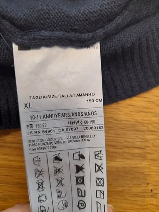 3 capi Benetton tg.XL - 150cm