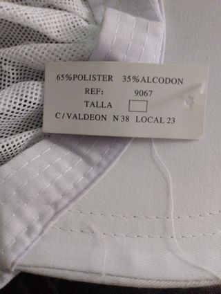 Gorra color blanco d cocinera . Córdoba 