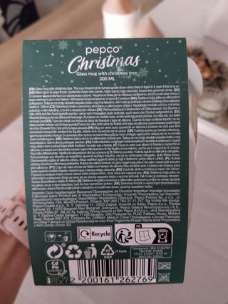 Taza arbol de navidad cristal