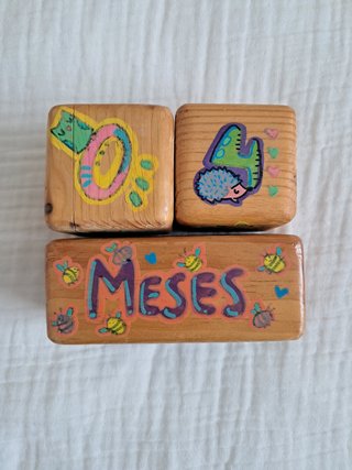 Bloques de madera edad bebés artesano