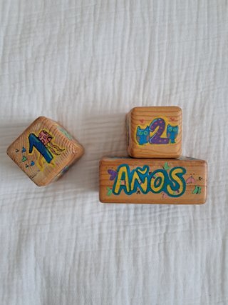 Bloques de madera edad bebés artesano