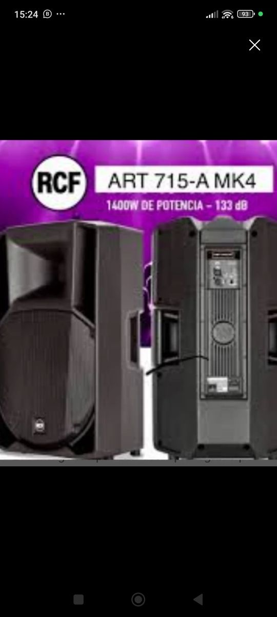 Alquiler equipos sonido Rcf amplificado