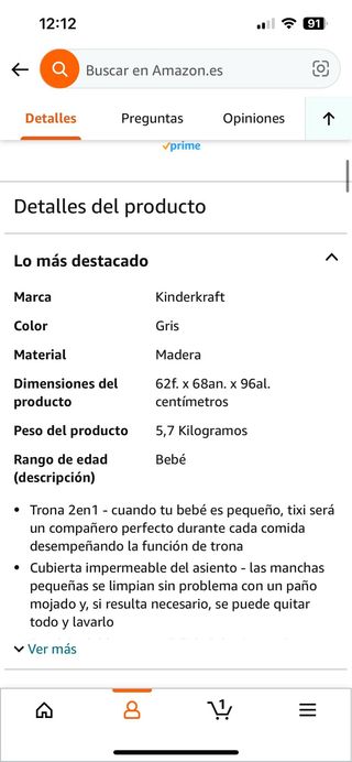 Trona, silla de niños