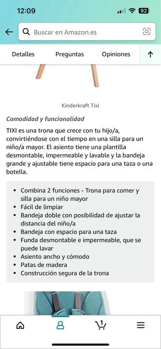 Trona, silla de niños