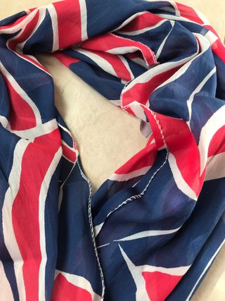 Sciarpa in seta/cotone donna con stampa Union Jack