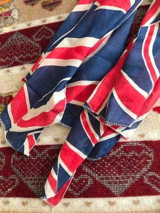 Sciarpa in seta/cotone donna con stampa Union Jack