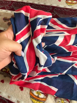 Sciarpa in seta/cotone donna con stampa Union Jack