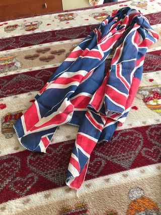 Sciarpa in seta/cotone donna con stampa Union Jack
