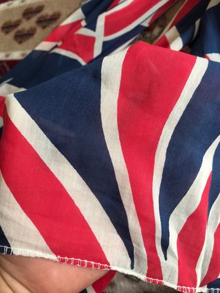 Sciarpa in seta/cotone donna con stampa Union Jack