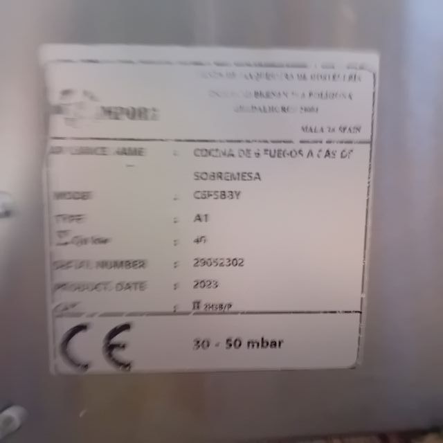 Cocina ind de seis fuegos REBAJADA