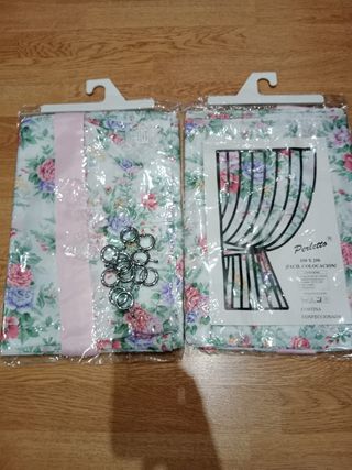 Colcha para cama de 80 con cortinas a juego