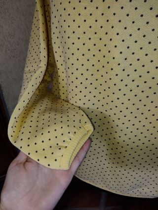 Felpa donna ricamata gialla pois neri tg L