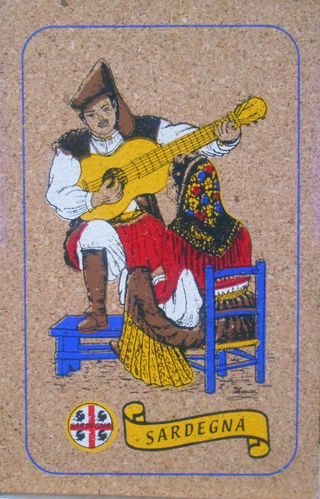 CARTOLINA COSTUMI SARDI IN SUGHERO 1980