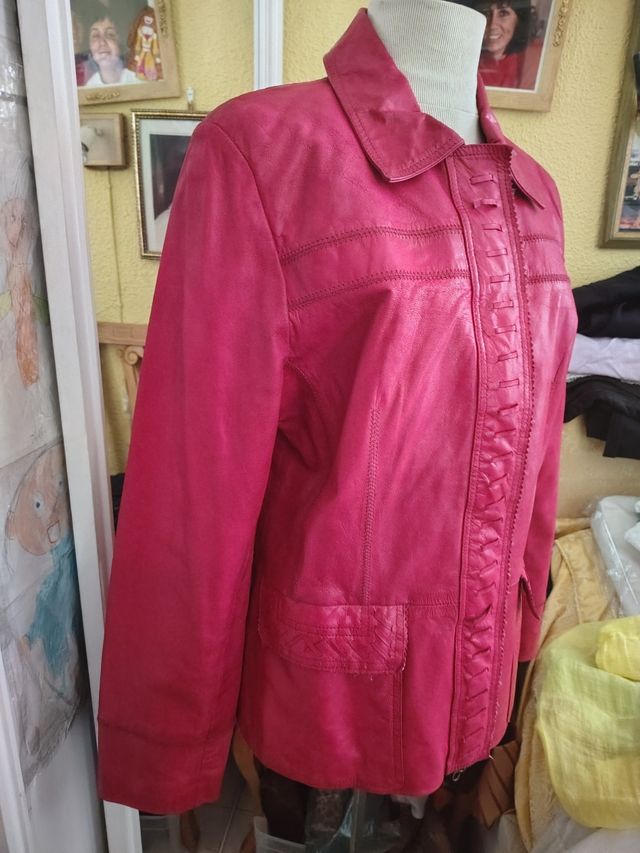 Chaqueta de piel auténtica italiana,T-42